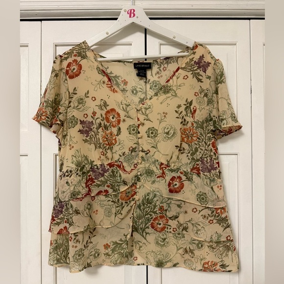 Lane Bryant Flutter Sleeve Floral Fairy Grunge Forest Dainty Blouse 14/16 (L/XL) - Picture 1 of 9